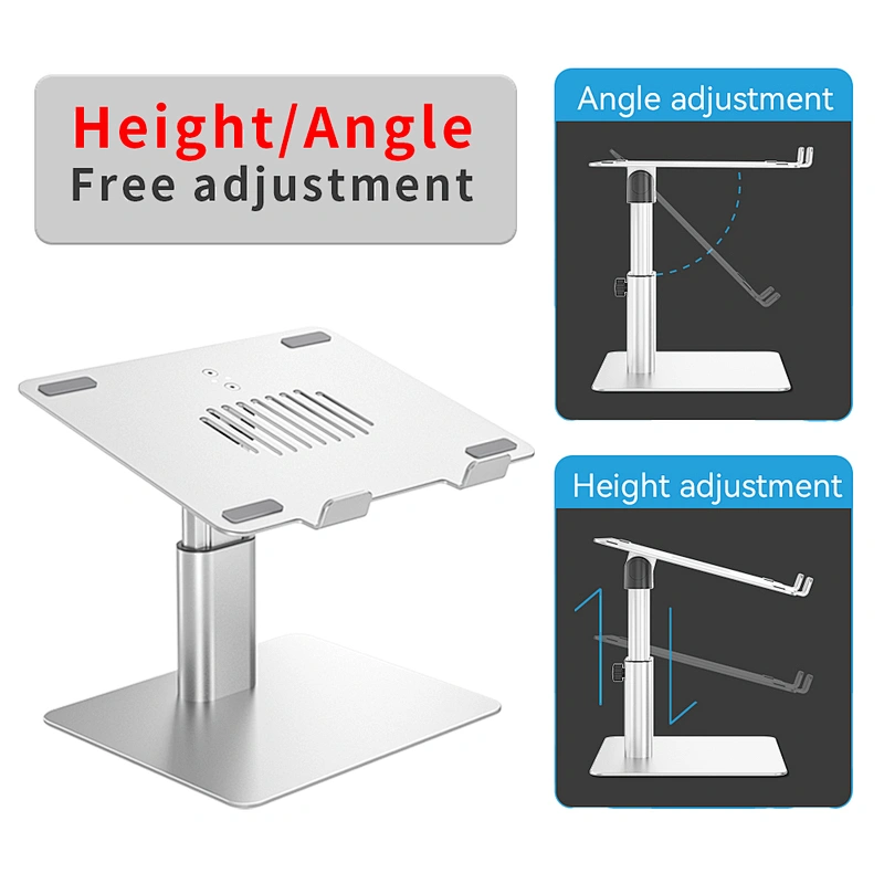 Ergonomic design height angle adjusted detachable metal sturdy laptop stand aluminium adjustable
