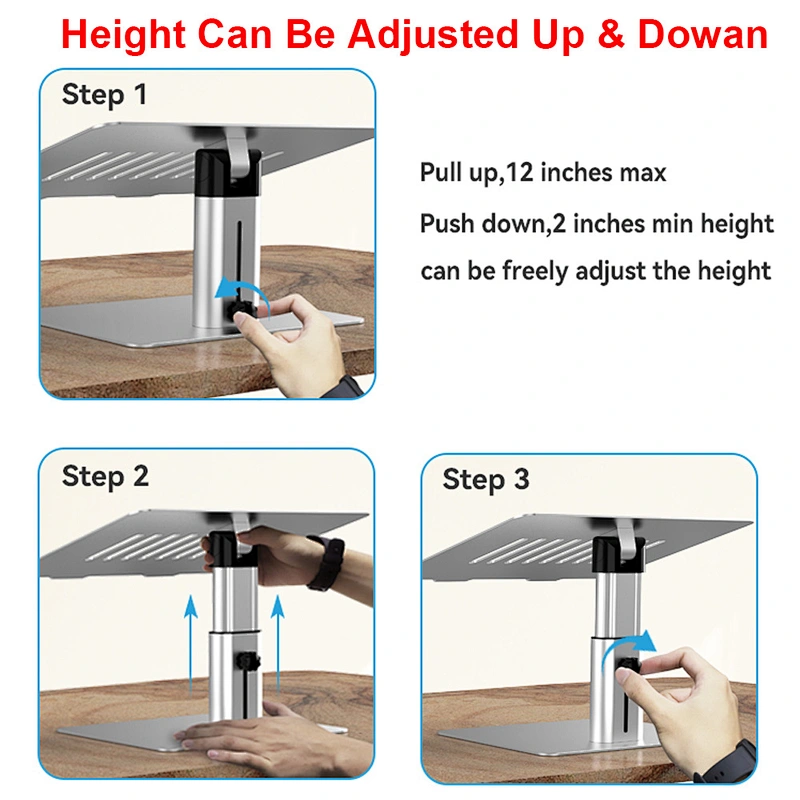 Ergonomic design height angle adjusted detachable metal sturdy laptop stand aluminium adjustable