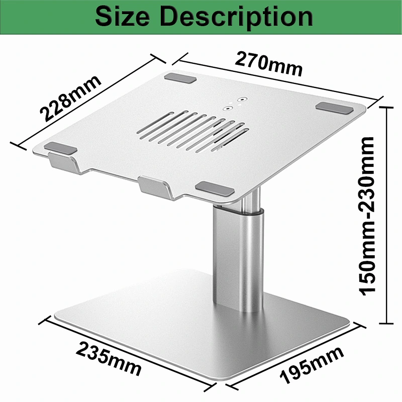 Ergonomic design height angle adjusted detachable metal sturdy laptop stand aluminium adjustable
